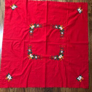 Christmas tablecloth and napkins 43x43 - hand embroidered - fair trade